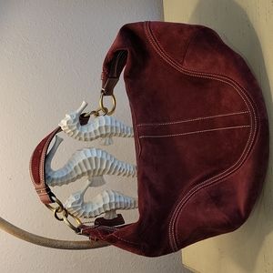 Coach Suede Burgundy Hobo